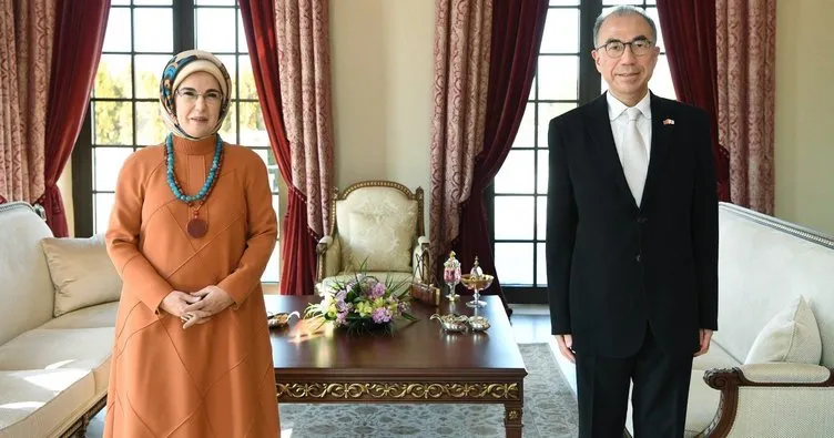 Emine Erdoğan, Japonya’nın Ankara Büyükelçisi Kazuhiro Suzuki ile görüştü