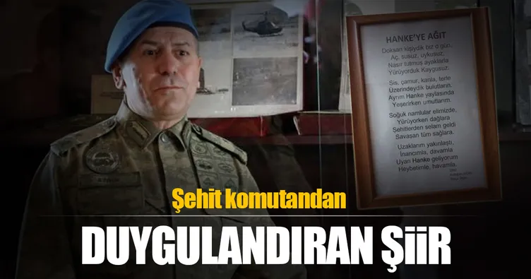 Şehit komutandan duygulandıran şiir