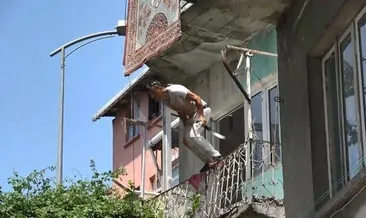Balkondan atladı, Ölmedim diye bağırdı!
