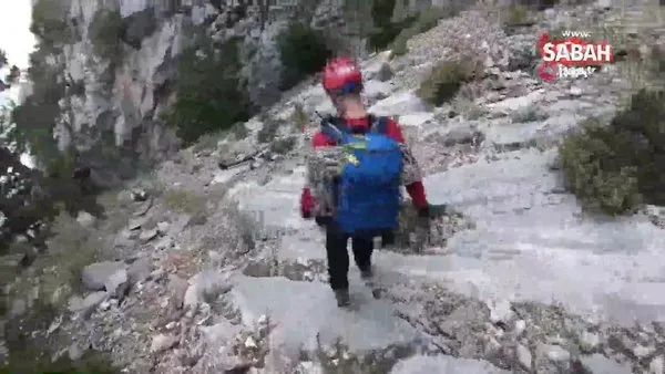Antalya'da kayıp Ukraynalı kadın dağcının cesedinin bulunma anı kamerada
