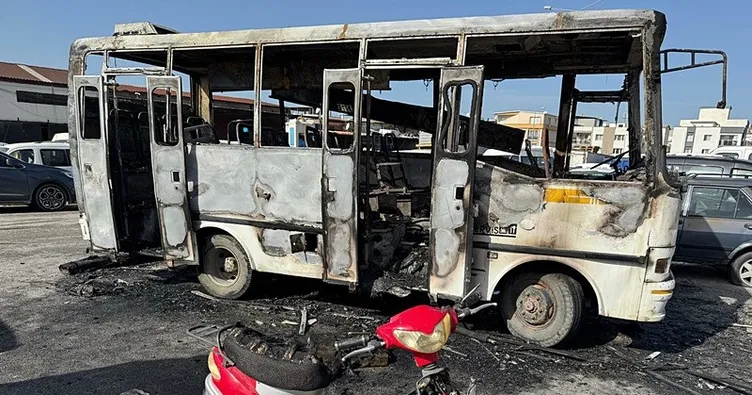 Sığındığı otobüste yanarak can verdi