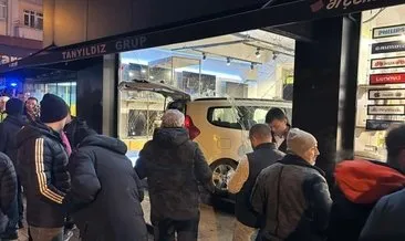 Zonguldak’ta kontrolü kaybeden sürücü dükkana daldı