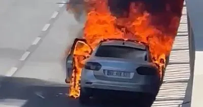 Şanlıurfa’da seyir halindeyken alev alan otomobil yandı