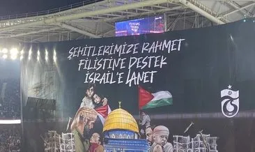 Son dakika haberi: Trabzonspor taraftarlarından Filistin’e destek! Derbi öncesi anlamlı pankart