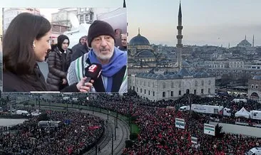 Galata’daki tarihi Filistin yürüşünde gazeteci Sadık Albayrak’tan önemli mesaj: İslam dünyası yeni bir hayata kavuşuyor