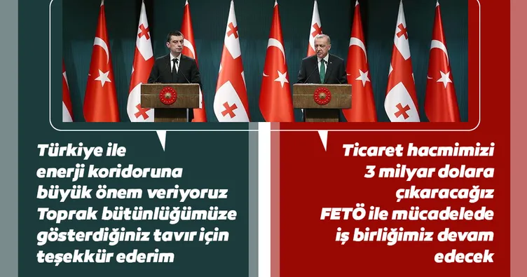 Başkan Erdoğan: Gürcistan ile ticaret hacmimizi 3 milyar dolara çıkaracağız