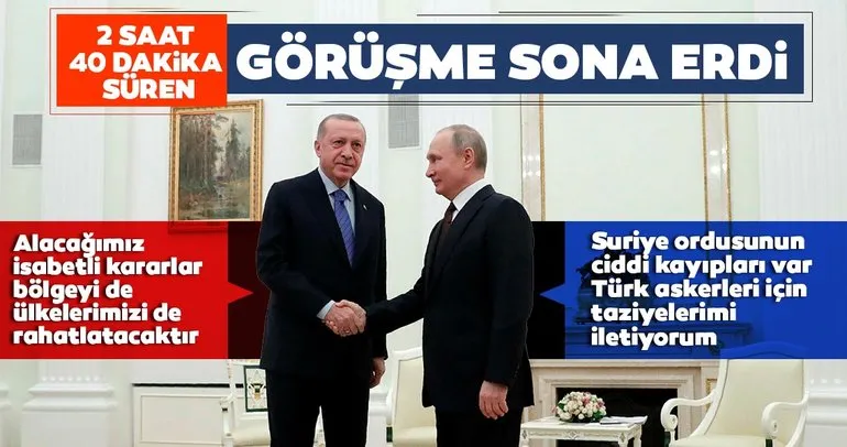 Başkan Erdoğan ile Putin görüşmesinden son dakika: Erdoğan Putin zirvesinin ardından heyetler arası görüşmeye geçildi