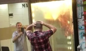 Rize’de sağanak altında duş keyfi