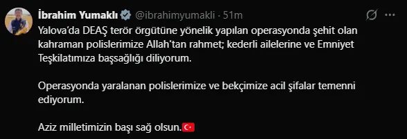 SON DAKİKA: Başkan Erdoğan’dan taziye mesajı! Yalova’daki DEAŞ operasyonunda 3 askerimiz şehit oldu!