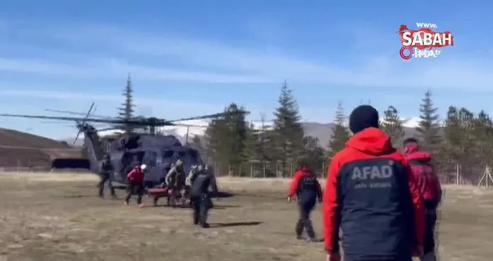 Niğde’de kar kütlesi altında kalan dağcının cesedi helikopterle alındı | Video
