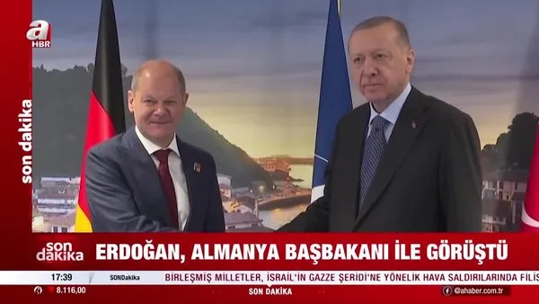Başkan Erdoğan, Almanya Başbakanı Scholz ile görüştü | Video