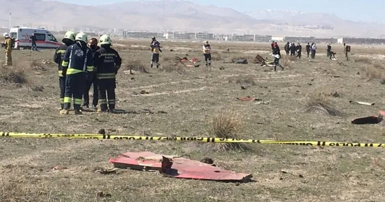Konya'da askeri eğitim uçağının düşme anına ait görüntü ortaya çıktı