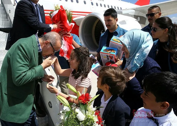 Cumhurbaşkanı Erdoğan, Erzurum'da böyle karşılandı