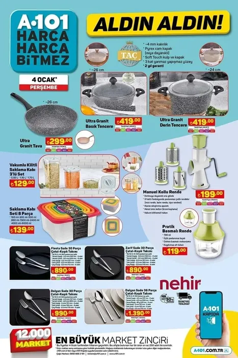A101 AKTÜEL KATALOĞU 4 OCAK: Yeni yılın ilk indirimleri sayfa sayfa yayında! Bu Perşembe A101 aktüel ürünler kataloğunda neler var?