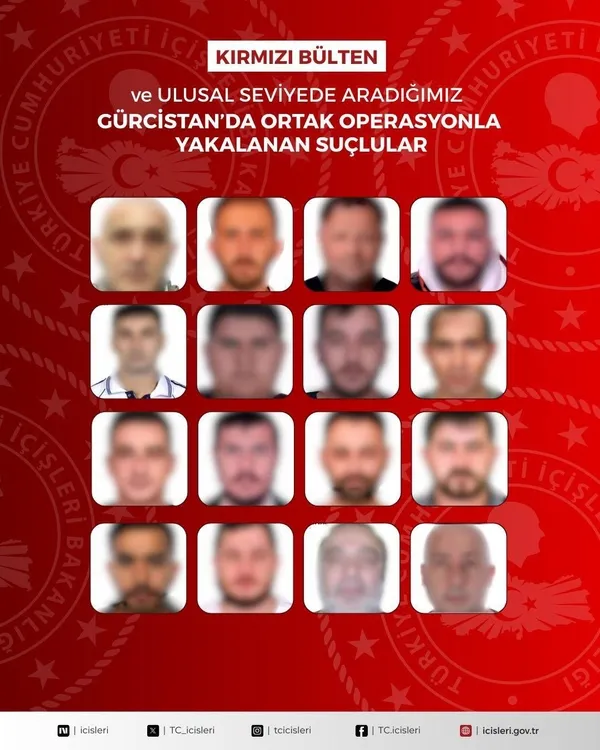 Kırmızı bültenle aranan şüpheliler