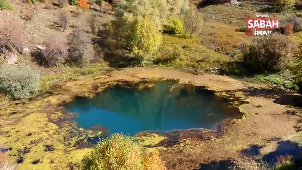 Dipsiz göl, sonbahar güzelliği ile mest ediyor | Video