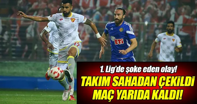 Takım sahadan çekildi maç yarıda kaldı!