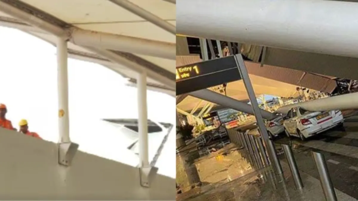 Hindistan’da felaket anları! Havalimanının çatısı çöktü: 1 ölü