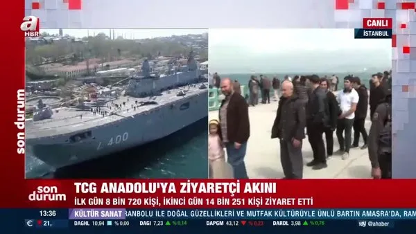 TCG Anadolu gemisine ziyaretçi akını! Kilometrelerce kuyruk oluştu | Video