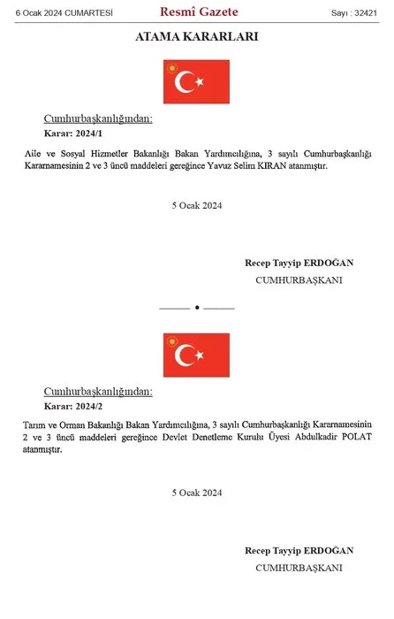 SON DAKİKA | Atama kararları Resmi Gazete’de