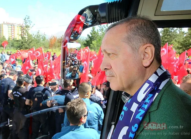 Cumhurbaşkanı Erdoğan, Erzurum'da böyle karşılandı