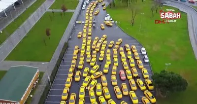 İstanbul Yenikapı’ya taksici akını! Taksimetre güncelleme sırasındaki taksiler havadan görüntülendi | Video
