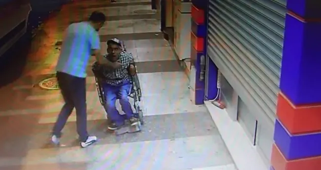 Yürüme engelli vatandaş sokak ortasında darp edildi