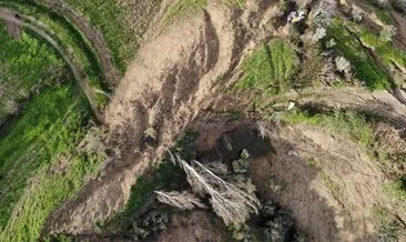 Deprem sonrası oluşan dev yarık dron ile görüntülendi