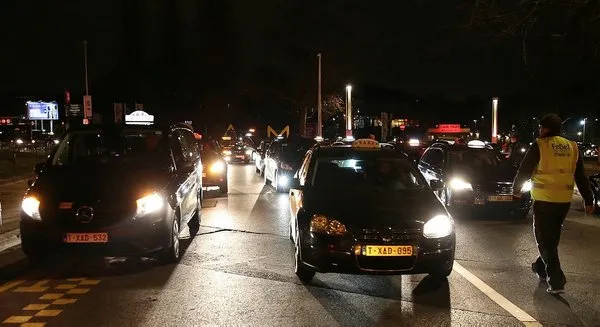 Brüksel'de Uber protestosu
