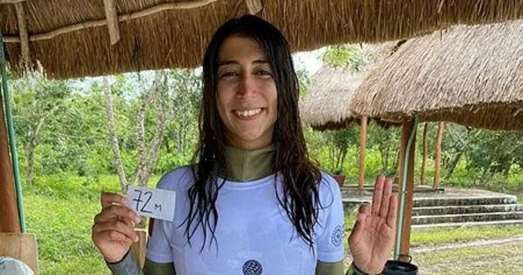 Fatma Uruk serbest dalışta Meksika’da dünya rekoru kırdı