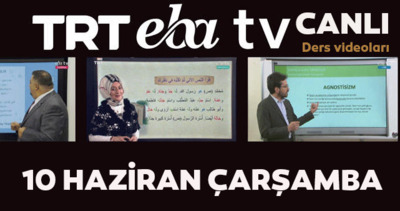 TRT EBA TV izle! 10 Haziran Çarşamba Ortaokul, İlkokul, Lise dersleri ’Uzaktan Eğitim’ canlı yayın | Video