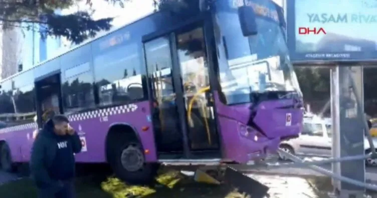 Ataşehir’de halk otobüsü kaza yaptı! Kazada bir yolcu yaralandı