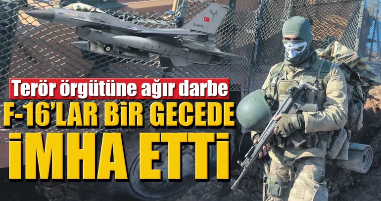 F-16’lar bir gecede 36 hedefi imha etti