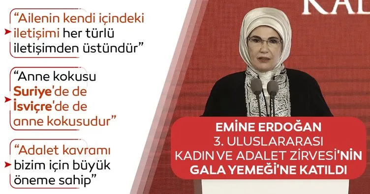 Emine Erdoğan 3. Uluslararası Kadın ve Adalet Zirvesi'nin Gala Yemeği'ne katıldı