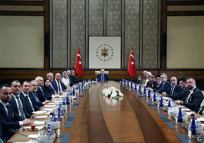 Külliye'de anlamlı kabul: Başkan Erdoğan şehit ailelerini ağırladı