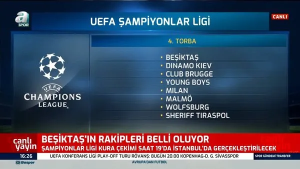 Şampiyonlar Ligi kura çekimi canlı izle! Beşiktaş'ın Şampiyonlar Ligi rakipleri canlı yayında belli oluyor | Video