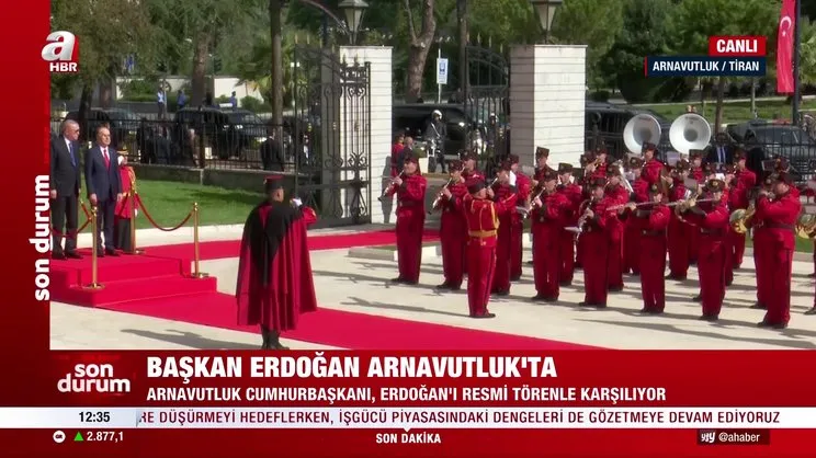 Başkan Erdoğan Arnavutluk’ta! Resmi törenle karşılama | Video
