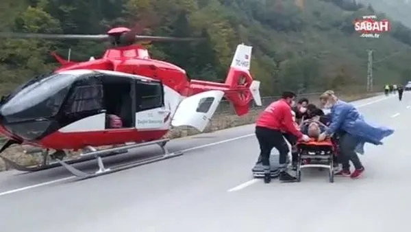 Ambulans helikopter hızır gibi yetişti | Video