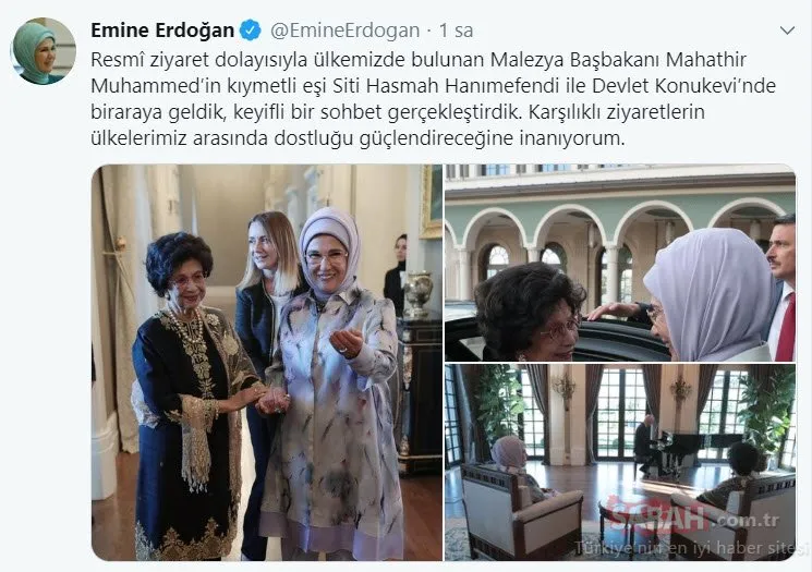 Emine Erdoğan Malezya Başbakanı’nın eşi ile görüştü