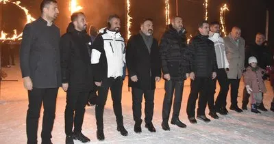 Sis ve soğukta meşaleli kayak yaptılar #bitlis