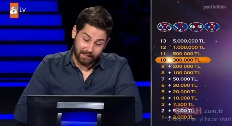 Kim Milyoner Olmak İster’de heyecan dolu anlar! 500 bin TL’lik soruyu açtırdı! İşte o soru!