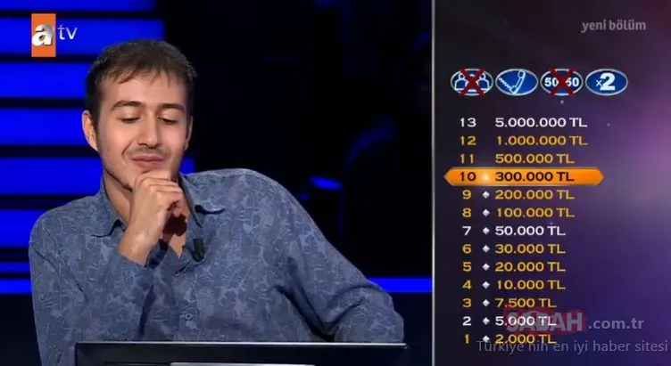 Kim Milyoner Olmak İster’de yarışmacı 1 milyon TL’lik soruyu açtırdı! İşte Milyoner’de 1 milyon TL’lik o soru!