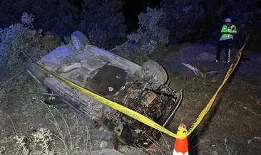 Uşak’ta otomobil şarampole devrildi: 1 ölü, 2 yaralı #usak