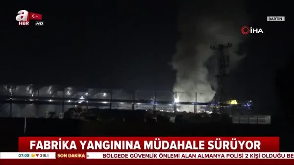Bartın'da fabrika yangını, müdahale sürüyor! | Video