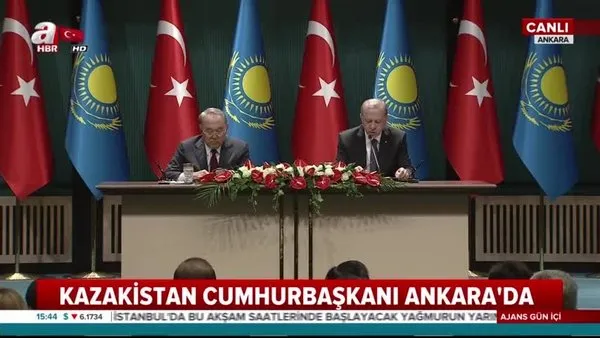 Cumhurbaşkanı Erdoğan ve Kazakistan Cumhurbaşkanı Nazarbayev ortak basın toplantısı düzenledi