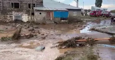Erzurum’da dereler taştı, köy yerleri beyaza büründü #erzurum