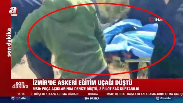 SON DAKİKA: İzmir'de KT-1 tipi askeri uçak düştü! Kurtarılan 2 pilot kamerada... Olay yerinden ilk görüntüler...