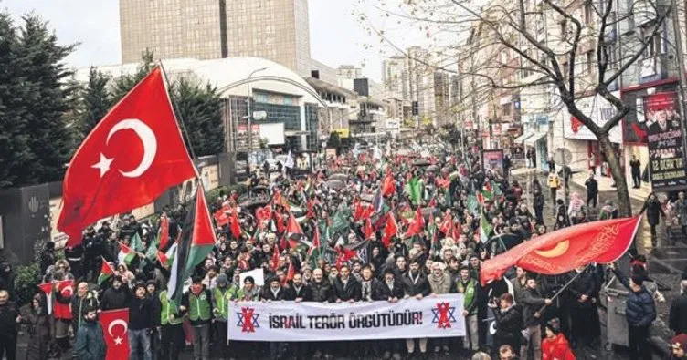 İstanbul’da “şehitlere saygı Gazze’ye destek” yürüyüşü