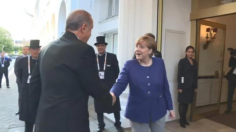 Erdoğan-Merkel görüşmesinden kareler