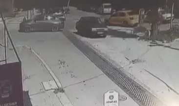 Kontrolden çıkan vincin otomobilleri sürüklediği anlar kamerada